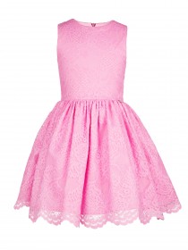 Платье розовое яркое пышное итальянское кружево цена