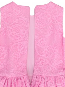 Платье розовое яркое пышное итальянское кружево фото