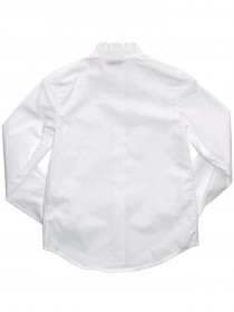 Блузка белая классическая с рюшами и брендингом фото