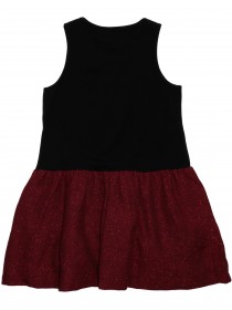 купить Комплект черный: свитшот с брендингом из страз и платье с пышной красной юбкой