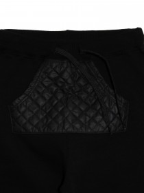 Штаны черные утепленные с цельным карманом спереди  фото