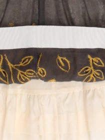 Юбка серая шерстяная с желтой отделкой и вышивкой цена