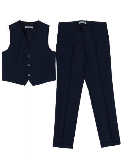 Комплект синий классический жилетка и брюки