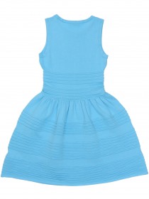 Платье голубое трикотажное с вышивкой "Ноты" фото
