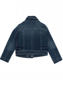 Куртка джинсовая темно-синяя со стразами на воротнике цена