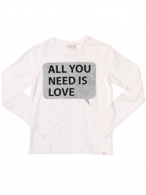 Лонгслив белый с надписью "All you need is love" фото