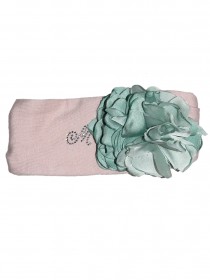 купить Повязка на голову нежно-розовая с зеленым цветком