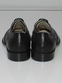 Туфли чёрные классические кожаные на шнуровке фото