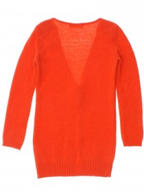 Кардиган оранжевый удлиненный с цепями и кожаными вставками цена