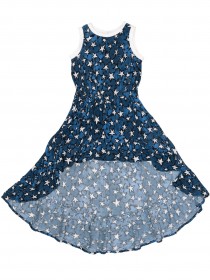 Платье синее со звездами удлиненное сзади  цена