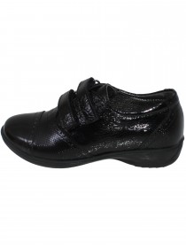 Туфли чёрные лакированные кожаные на липучках цена