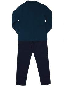 купить Костюм темно-синий: пиджак с платком и брюки с отворотами