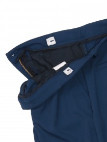 Комплект: красный топ в полоску и синие брюки-кюлоты фото