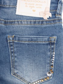 Бриджи голубые джинсовые со стразами цена