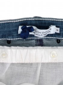 Юбка двойная: джинсовая верхняя с шипами и белая нижняя с воланом  цена