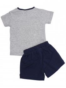 Комплект: серая футболка с мороженным и темно-синие шорты цена