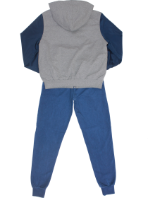купить Костюм синий с серым спортивный: толстовка с капюшоном на молнии, футболка и штаны