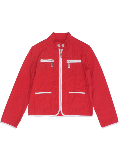 Куртка красная стеганая с белой отделкой