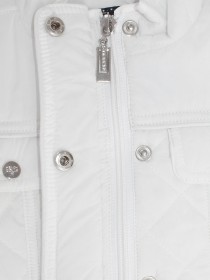 Куртка белая стёганая удлинённая с серебряной фурнитурой цена