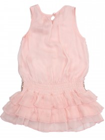 Платье розовое с оборками и паетками фото
