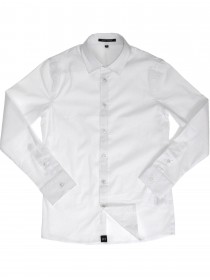 Рубашка белая классическая с пуговицами в тон и брендингом цена