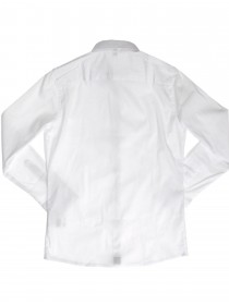 Рубашка белая классическая с пуговицами в тон и брендингом фото