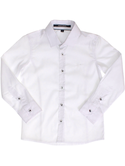 Рубашка белая классическая с пуговицами в тон