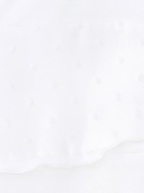 Бадлон белый с прозрачными вставками на рукавах в мелкий горошек фото