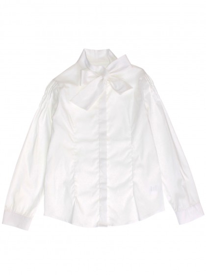 Блузка белая с бантом