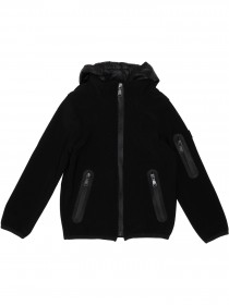 Куртка-толстовка черная комбинированная с капюшоном