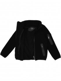 Куртка-толстовка черная комбинированная с капюшоном фото
