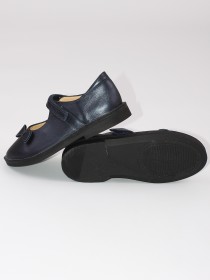 Туфли темно-синие с перламутром кожаные классические цена