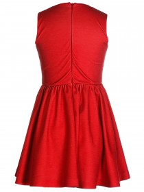 Комплект красное платье с сумочкой пышное и чёрные кружевные лосины фото