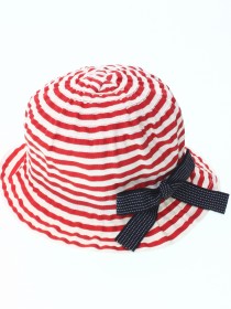 Шляпа белая в красную полоску с синим бантиком цена