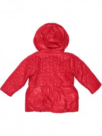 Куртка демисезонная красная с капюшоном и стежкой в виде сердечек цена