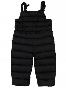 Комплект пуховой: пальто малиновое с капюшоном и чёрный полукомбинезон цена