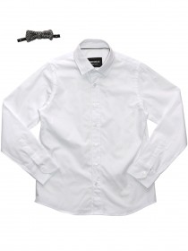купить Рубашка белая классическая со съемной черно-белой бабочкой