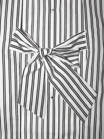 Блузка белая в черную полоску с вырезом на спине цена