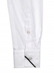 купить Рубашка белая классическая с черной отделкой воротника и рукавов