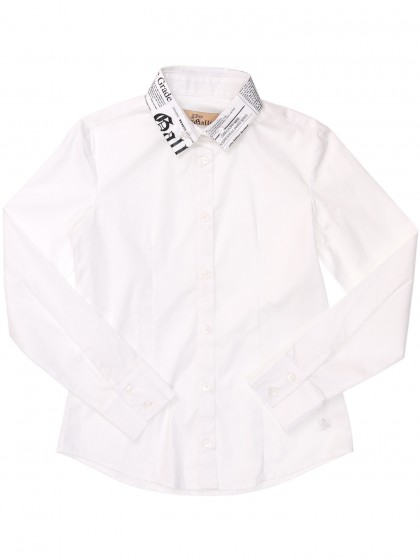 Рубашка белая с брендингом на воротничке