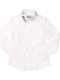 Рубашка белая с брендингом на воротничке фото