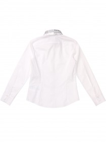 Рубашка белая с брендингом на воротничке фото