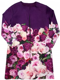 Плащ пурпурного цвета с яркими розами цена