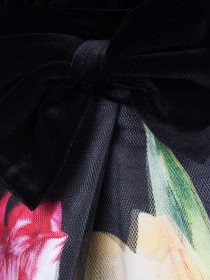 Платье черное пышное бархатное "Тюльпаны" с пчелками из страз и бусин цена
