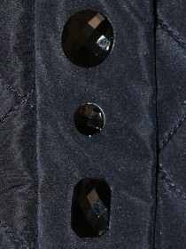 Куртка темно-синяя стеганая со стразами и съёмным воротником  фото