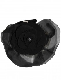 Ободок чёрный с цветком и вуалью фото
