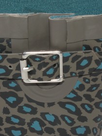 Сапоги резиновые леопардовые серые с бирюзовым фото