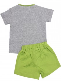 купить Комплект: серая футболка и зеленые шорты